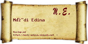 Módi Edina névjegykártya